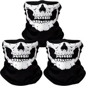 Breathable Skull Balaclava Mask - Windproof Motorcycle Face Mask & Neck Gaiter for Ski, Snowboarding, Running, Outdoor Sports & Halloween Cosplay