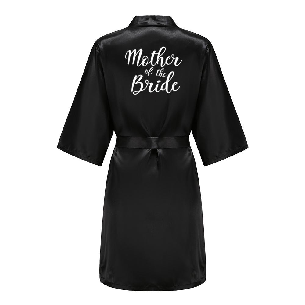 Black Women Silky Satin Robe Wedding Bridal Party Bride Bridesmaid Robes Kimono Loungewear Dressing Gowns
