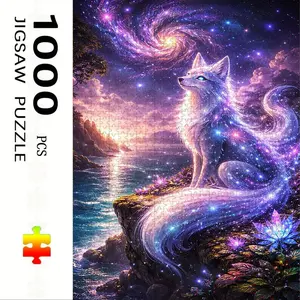 1000 Piece Fox Theme Puzzle with Starry Sky, Large Adult Family Interactive Puzzle Toy, DIY Home Decor, Holiday Gift, Durable Puzzle