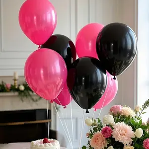 30pcs， Rose red and black balloon set, perfect for birthdays, weddings, school opening ceremonies, graduation season, home decoration, balloon decoration, balloon parties