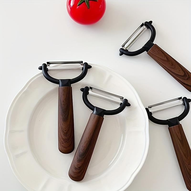 Multi-Use Vegetable Fruit Peeler - Vintage Faux Wood Grain, Sharp Stainless Steel Blade, Ergonomic Handle | Peels Potatoes, Apples, Carrots, Dishwasher Safe | Gift-Worthy Home Cooking Tool