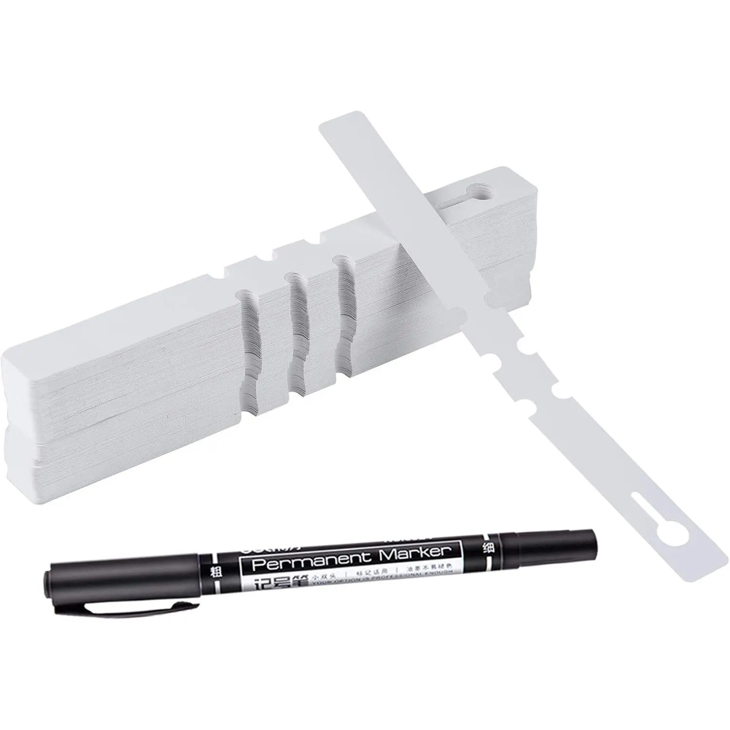 200 count White Plastic  Tags with Marker Pen | Wrap Around  Tree Labels  Garden Markers for  , 2x20cm