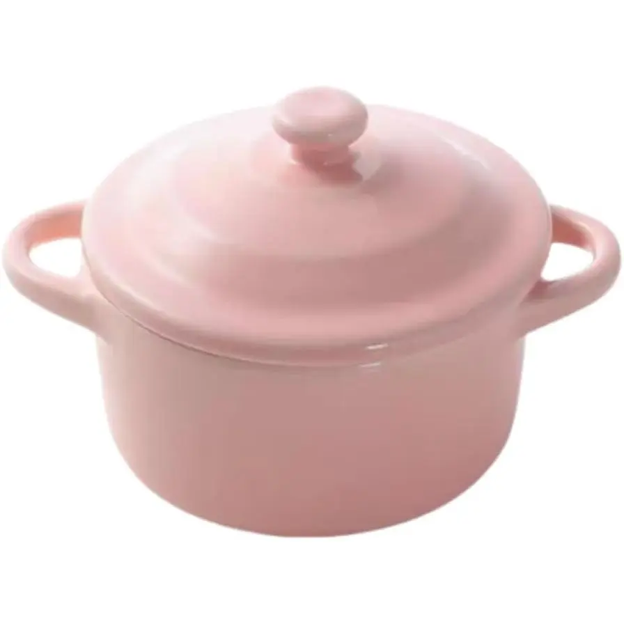 7 OZ Cute  Ceramic Candy Bowl Small Candy Dish with Lid for Snack,Fruit | pretty mini ceramic bowls with  handle design keep   easy hold thick durable Microwave Freezer Safe