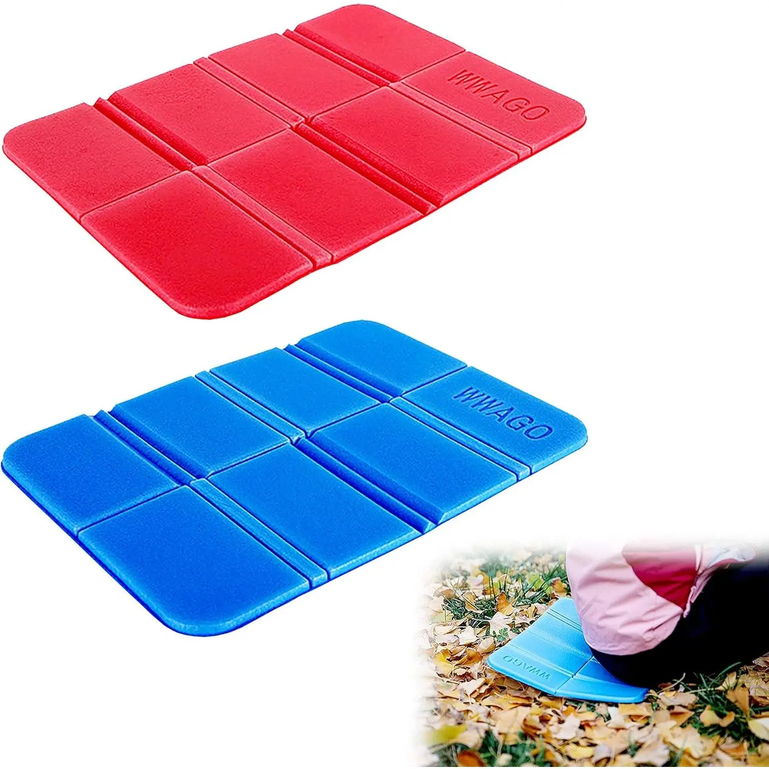 2PCS Camping Cushion Seat, Foldable Ultralight Foam Sitting Pads, Save Your Backpack Space and Reduce Weight
