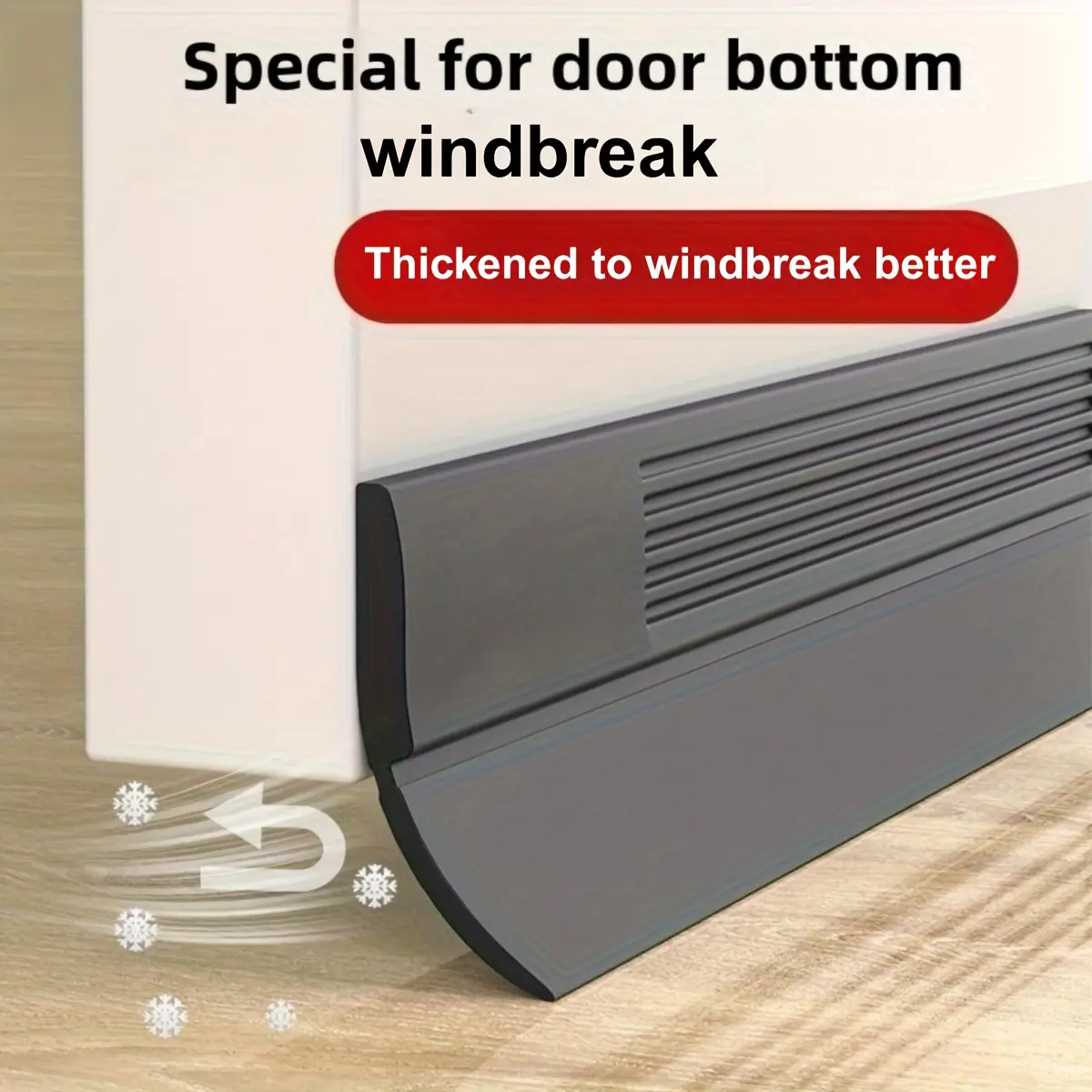 1pc Bottom Sealing Strip, Garage Door Threshold Seal - Heavy-Duty Silicone Draft Stopper for Doors, Soundproof & Thermal Insulation, Weather Stripping for Glass/ Wood Doors, Energy-Saving Air Leak Blocker, Wear-Resistant Adhesive, Easy Install Under Door