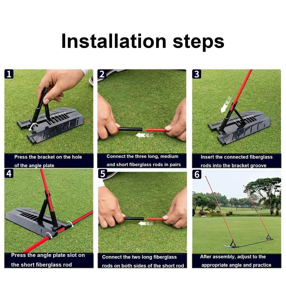 Golf Swing Alignment Rod Golf Alignment Stick Holder Swing Practice Plate Trainer Swing Angle Adjustment Posture Correction Aid Golf Swing Alignment Rod Golf Alignment Stick Holder Swing Practice Plate Trainer Swing Angle Adjustment Posture Correction Aid