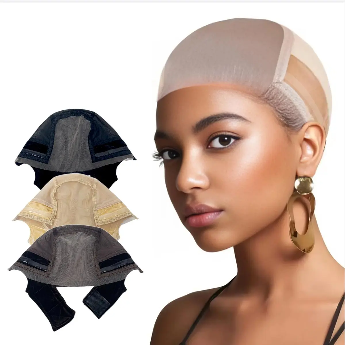Lace Wig Grip Cap for Women,Transparent Lace Reusable Wig Caps,Non-slip Wig Gripper for Keeping Wigs In Place,Adjustable Wig Cap with Grip Band Non Slip Cap for Women,Make Your Wig Be Glueless#SummerWins