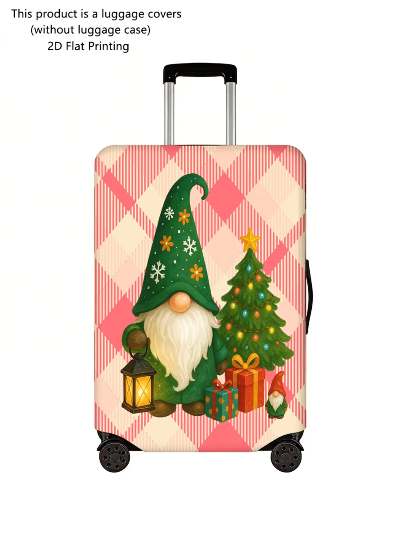 Christmas Theme Luggage Protector, Thick Dust Cover, Durable Elastic Material, Fits 18-32 Inch Suitcases, Travel Essential Accessory