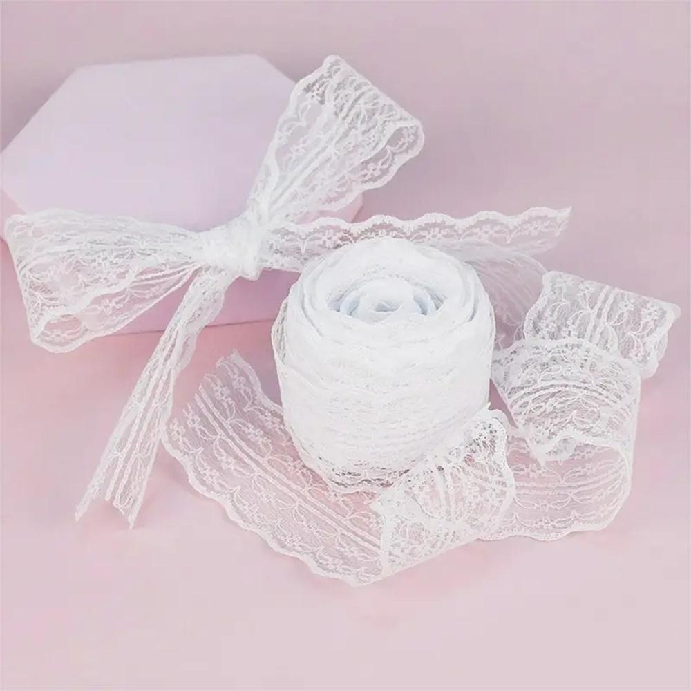 10M Lace Trim Ribbon, 1 Count Simple Flower Pattern Lace Trim, Decorative Lace Trim for Sewing Party Wedding, DIY Crafts, Embroidered Lace Trim