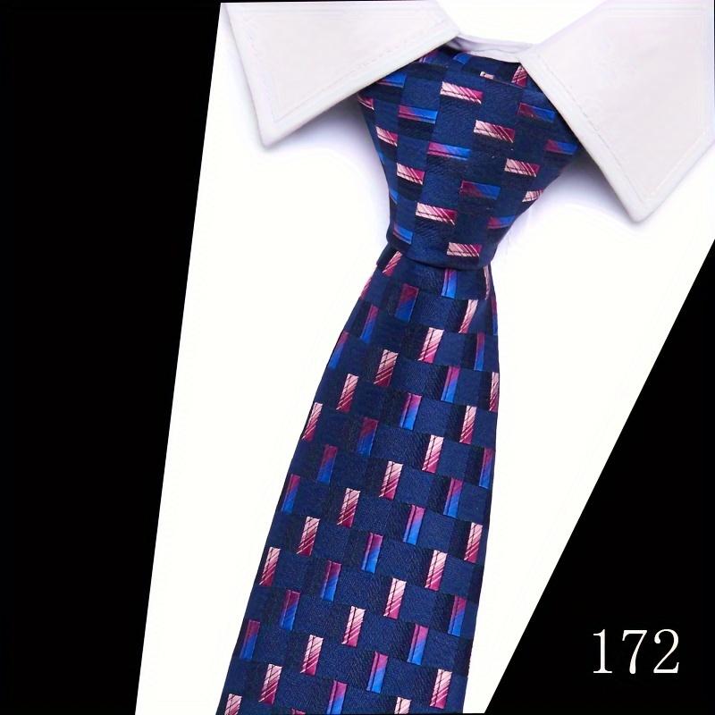 Classic 5-Piece Woven Necktie Set for Male Adults, Patterned Formal Fashion Accessories with Cufflinks and Tie Clip