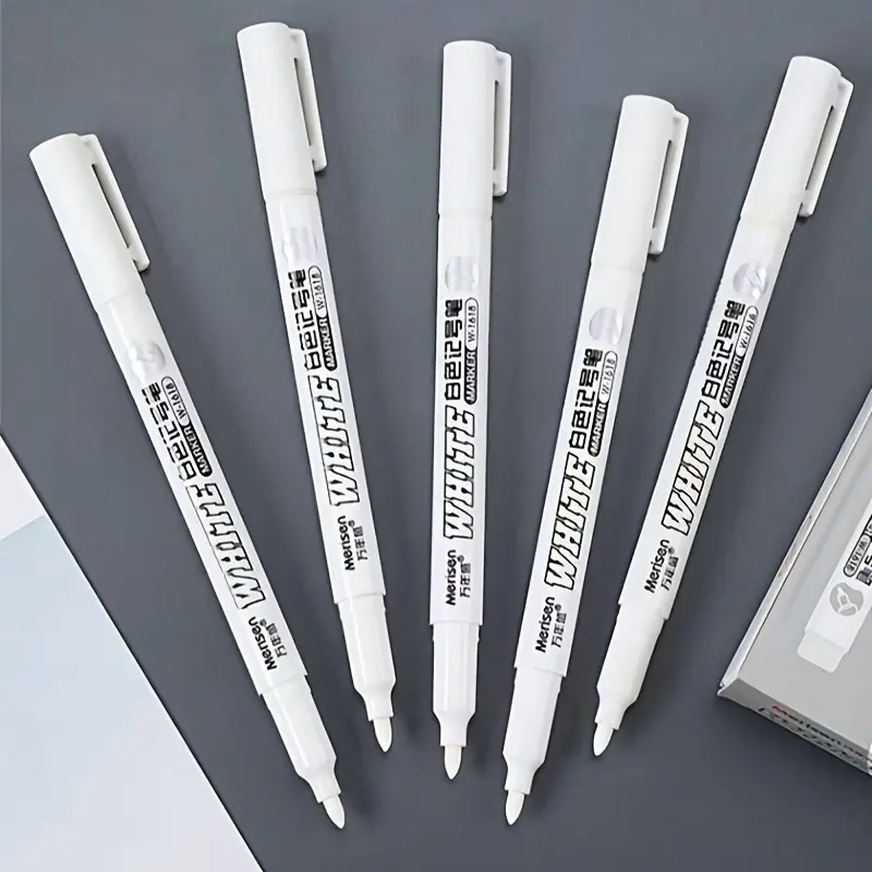 3pcs White Fine Tip Waterproof Permanent Markers for Art Painting Doodle Scrapbooking Office Supplies