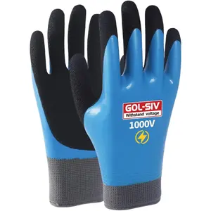 Electrician Gloves 1000V High Voltage,ASTM D120 Certified & Double Insulated Electrical Gloves,Rubber Safety Work Gloves (Blue,Large)Gift.