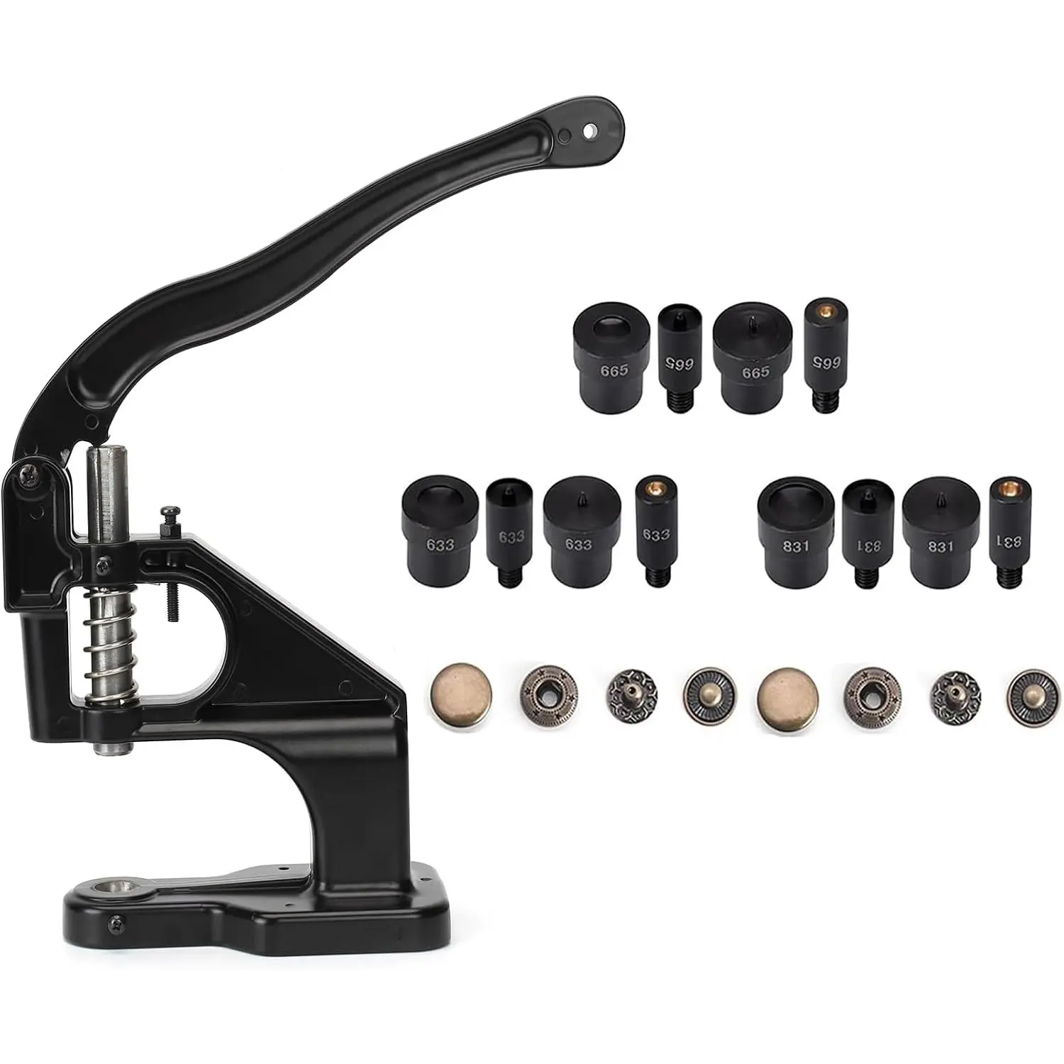 Manual Press Machine Button Installation Tool Mute Stamping,Button, Snap,Fasteners,Eyelet Hand Pressing Machine  Craft Tools Mold (Set D)