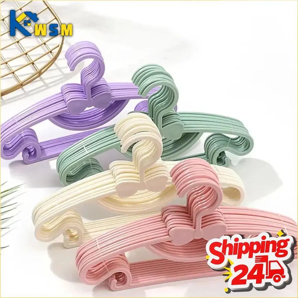 10-50PCS Kids Hangers Baby Clothes Hangers for Drying Child Hanger with Bow Design for Home Use Dry Wet Two Use