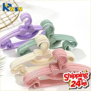 10-50PCS Kids Hangers Baby Clothes Hangers for Drying Child Hanger with Bow Design for Home Use Dry Wet Two Use
