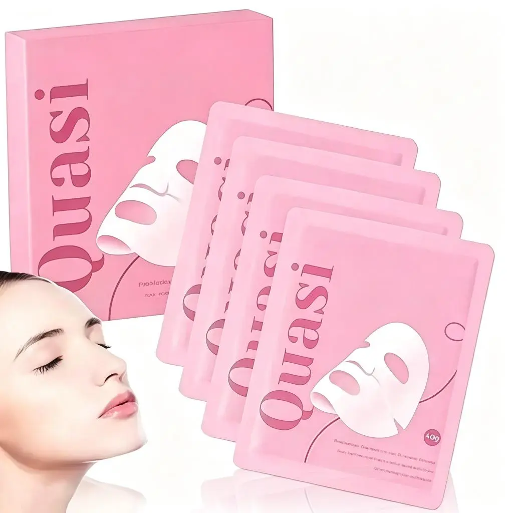 Quasi Collagen Glow Up Mask 2.0, Quasi BioCollagen Face Mask, Firm Skin Deep HydratingMasks for Wrinkle Reduction and PoreMinimization - Glow like Glass Skin (2 Box × 8Pcs)
