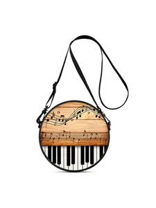 2D Musical Notes Print Lightweight Women Crossbody Bag, Ideal Gift for Her. Multi-way Wear: Crossbody, Single Shoulder, Double Shoulder & Hand Carry. Perfect for Commute, Outdoor, Travel, Daily & School.