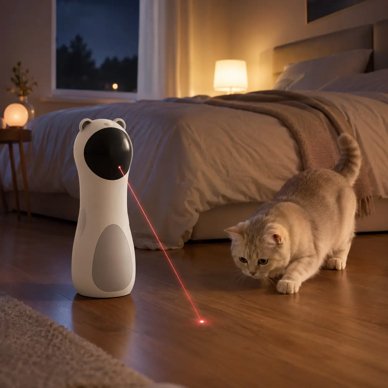 Bear Automatic Laser Cat Toy, Laser Pointer, Smart Cat Toy Infrared Dot Light, Electric Rotating Cat Teaser, Dual Power (aa Batteries + USB)