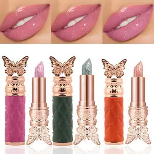 3 Colors Glitter PH Thermochromic Color Changing Lip Balm Stick, Shimmer Glossy Magic Lip Tint, Hydrating Moisturizing Non-Drying Gradient Lip Makeup, Brighten Complexion Daily Lip Cosmetic For Women