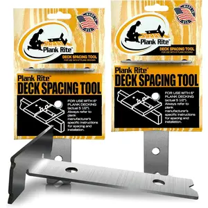 Steel Deck Spacing and Fastening Tool 2 Pack for Use with 5-1/2 Inch Deck Boards | Works for Treated Wood or Composite Decking | Deck Jig for Professional Neat Finish | Made in USA