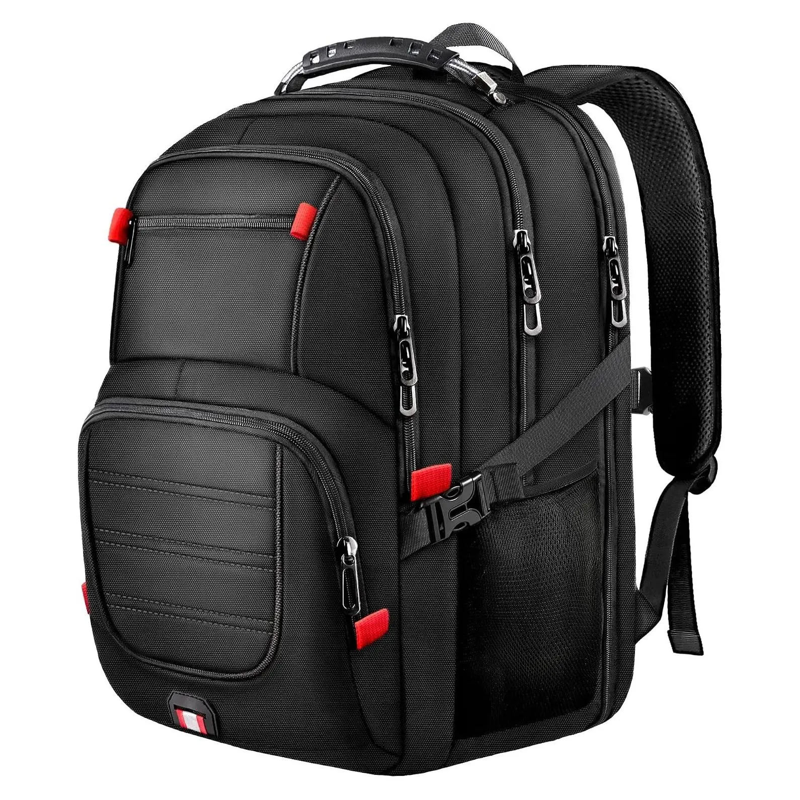 Large 45L Travel Backpack for Men, TSA Friendly 17.3 Inch Laptop Backpack, Carry On Airline Approved Computer Bag for Work College Travel, Black with Lifetime WarrantyGift