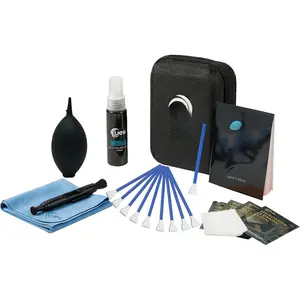 Professional Camera Cleaning Kit with Hard Travel Case - DSLR & Mirrorless Maintenance Bundle: 2-in-1 Lens & Sensor Cleaner, Air Blower, Pen, Microfiber Screen Cloths & 10 APS-C 16mm Swabs