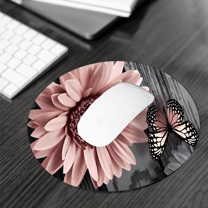 Vintage Sunflower & Butterfly Pattern Mouse Pad, Rectangle Gaming Mouse Pad, Non-slip Rubber Pad, Desktop Decoration Protective Pad for Home Office, Office Accessories, Gaming Mousepad