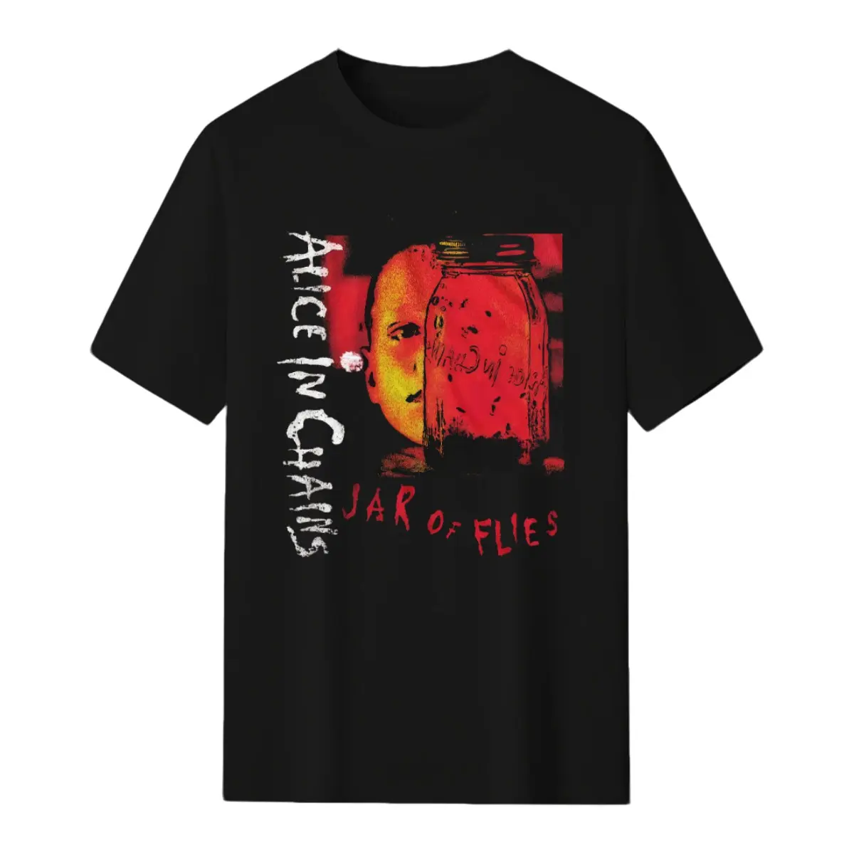 Alice In Chains Jar Of Flies Album Cover Graphic T-Shirt 90s Grunge Rock Band Tee Vintage Black Short Sleeve Unisex Casual Top clothes men Women's