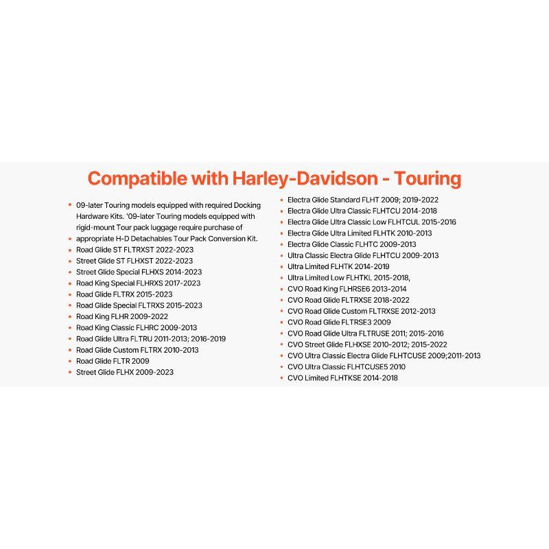 Detachable Motorcycle Passenger Backrest, Compatible with Harley-Davidson Touring, Street Glide, Road Glide, Road King, 16-Inch Height, Black