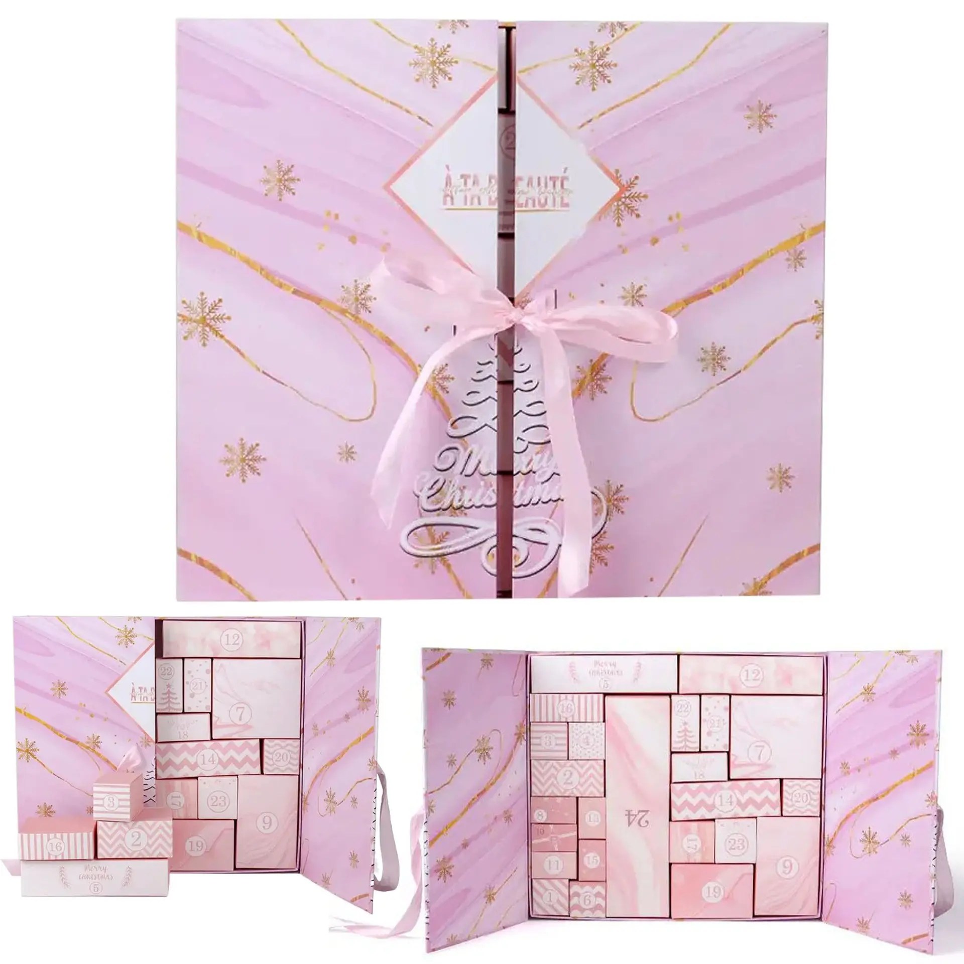 New 2026 Blank Christmas Countdown Calendar Gift Box, Peace Night Present, New Year Surprise Packaging, 24-Day Countdown Blind Box