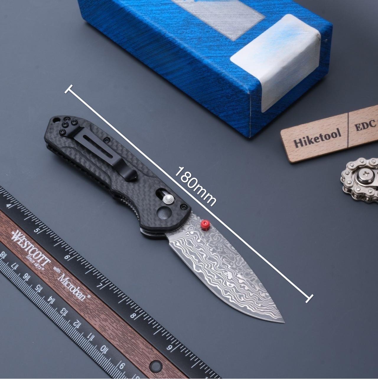 565 tactical folding knife, carbon brazing handle, Damascus steel high hardness blade, outdoor camping survival EDC knife, survival tool.