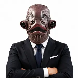 Creepy Deep Sea Fish Mask, Realistic Alien Monster Latex Head Cover, Novelty Mutant Catfish Costume for Halloween, Cosplay & Pranks