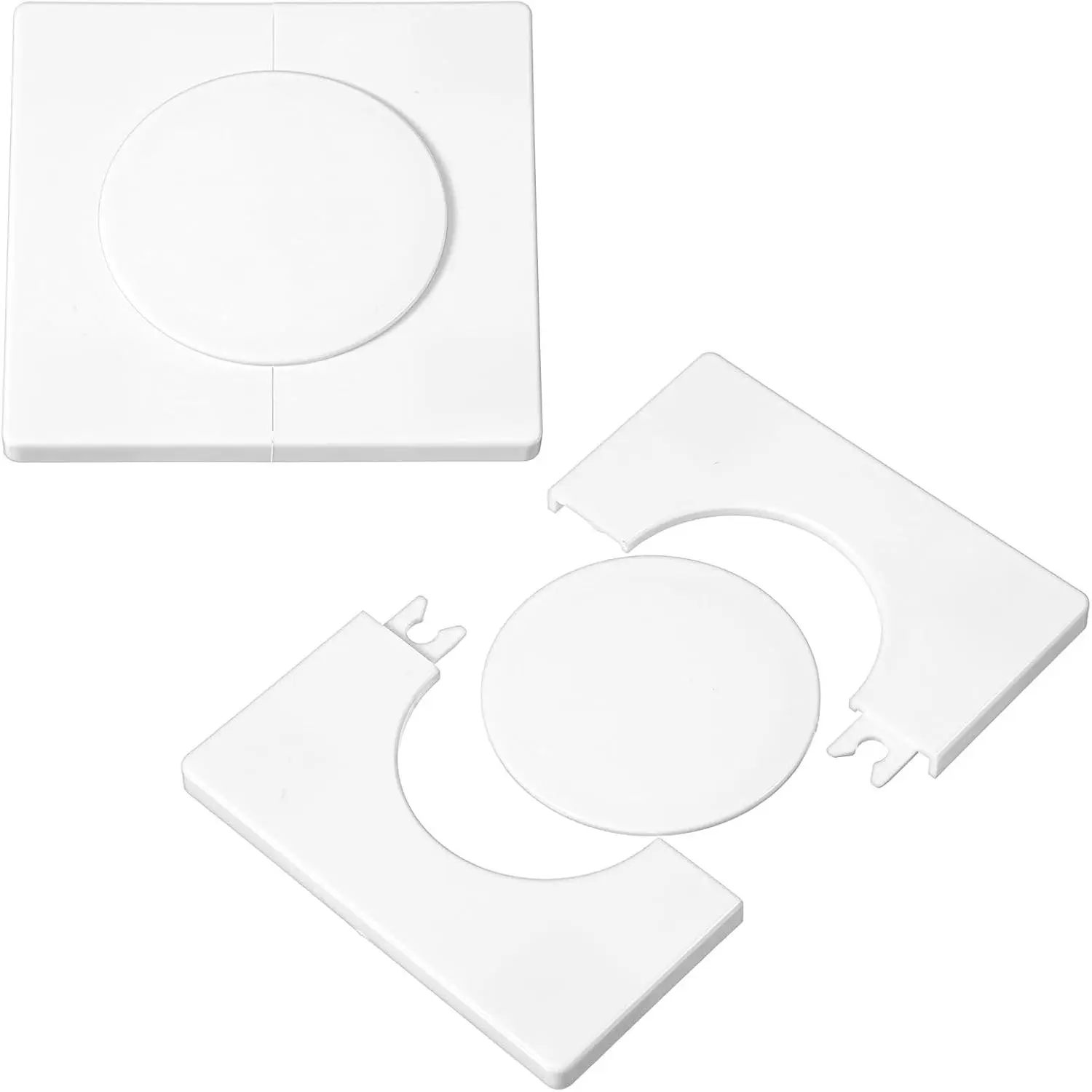 2-Pack Toilet Pipe Cover, 2.05 Inch Plumbing Escutcheon Plate | Flange Hole Cover for Bathroom Walls, Water Line Plate Around Pipes
