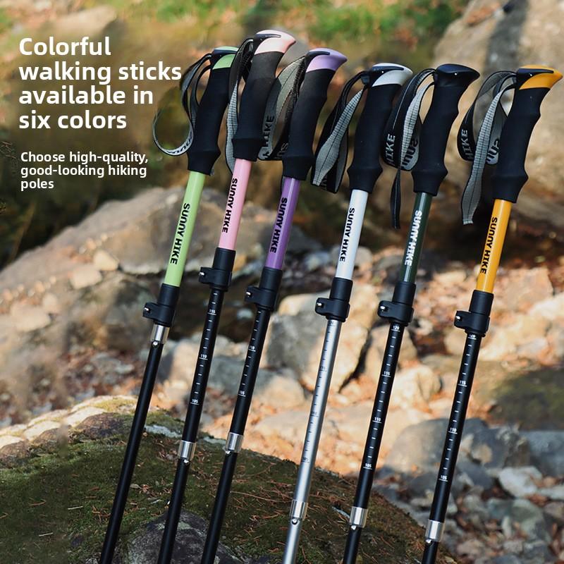 Folding hiking poles ultralight carbon fiber trekking poles professional outdoor hiking gear walking sticks climbing