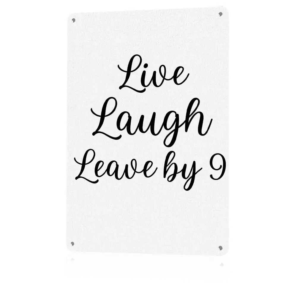 Live Laugh Leave by 9 Funny Sarcastic Quote Wall Art, Minimalist Cursive Typography Poster, Humorous Home Wall Decor for Living Room Bedroom Apartment, Unframed