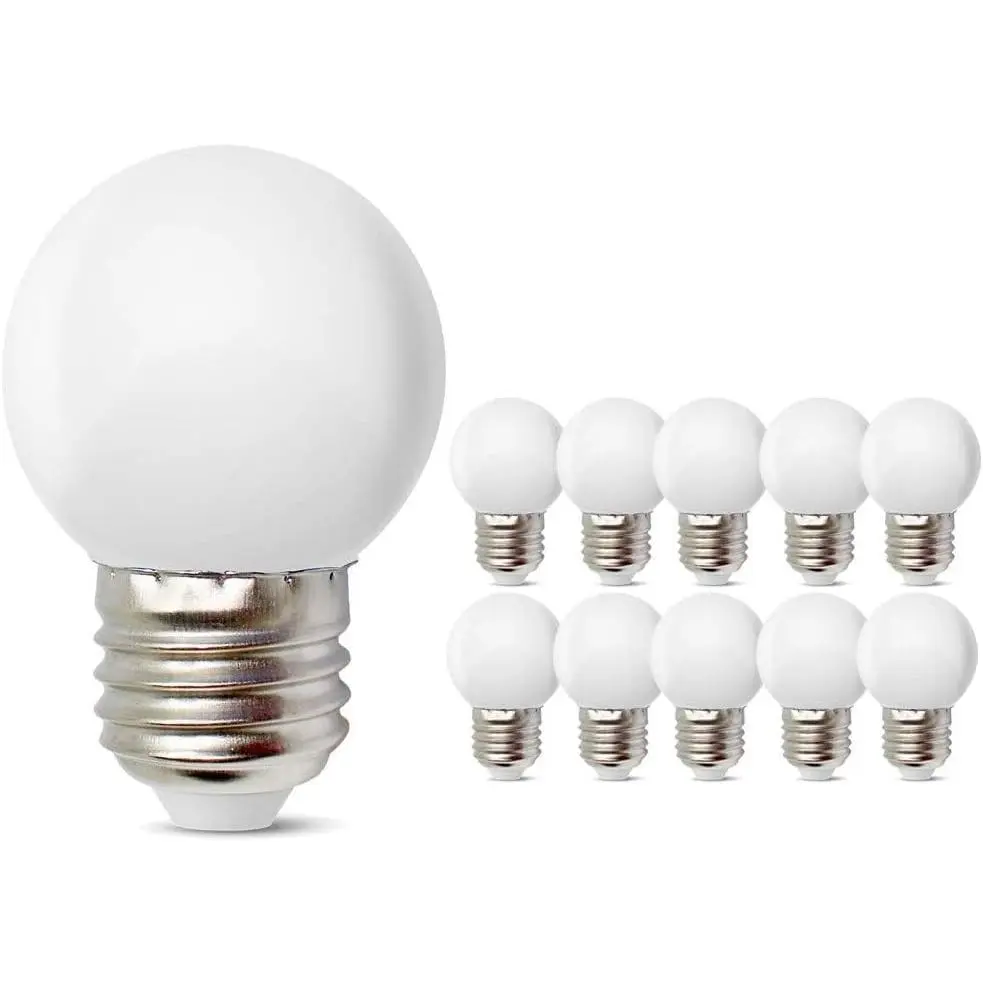 1 Watt LED Small Light Bulb Low Wattage Light Bulbs Soft Warm Light 3000K Not Dimmable 10W Equivalent for Home, String Lights, Porch, Wall Sconce, Cabinet, Bedside, Hallway, 10 PackGift