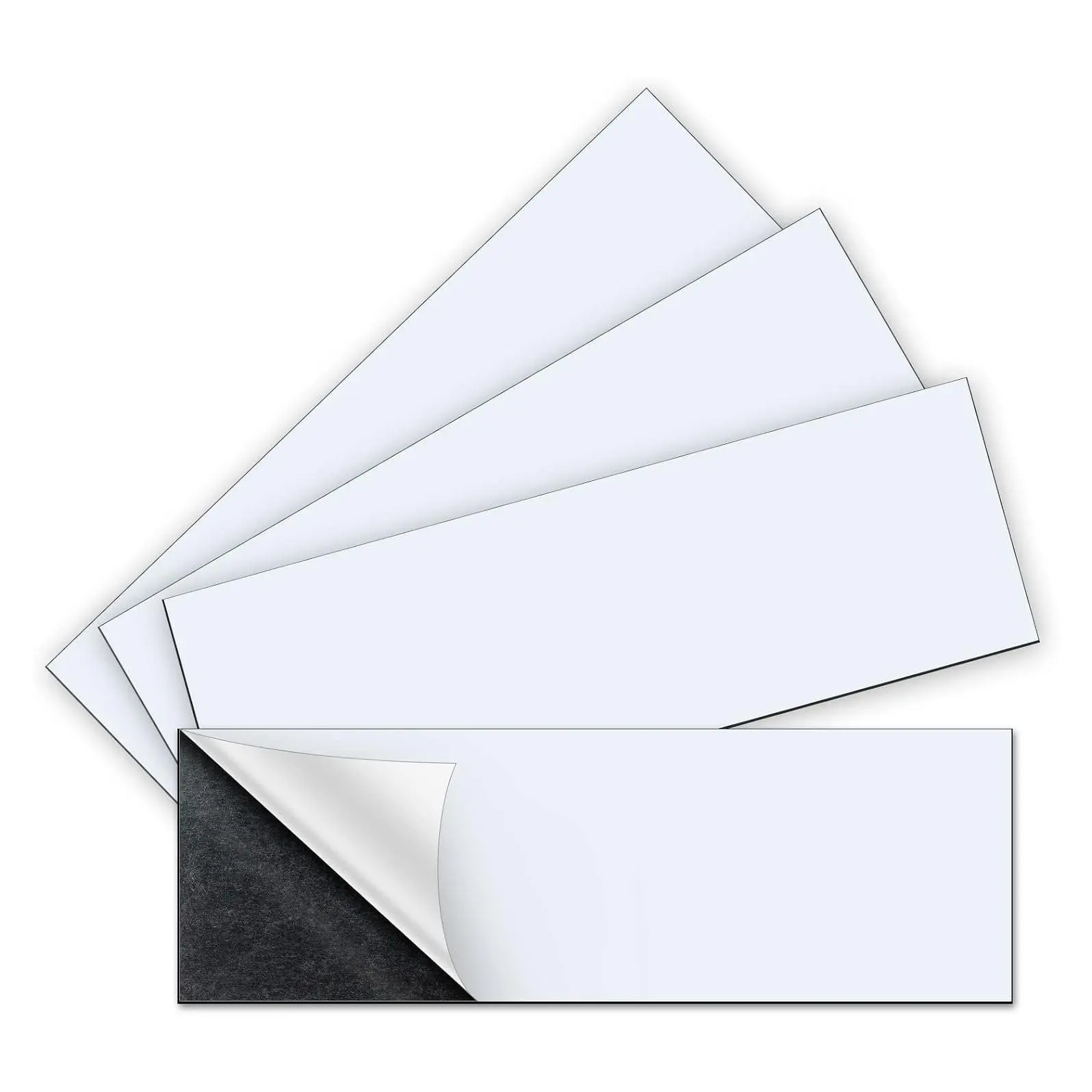 4Pcs 12"x4" Flexible Magnetic Bumper Sticker Sheets with Self Adhesive, Turn Any Decal Into a MagnetGift