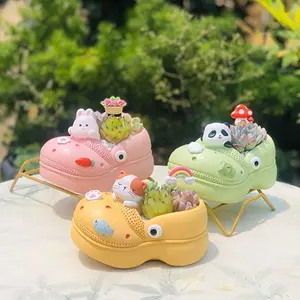Cute Animal Shaped Planter, Resin Succulent Pot with Panda, Cat, Rabbit Design, Indoor Outdoor Home Decor, Ideal Gardening Gift
