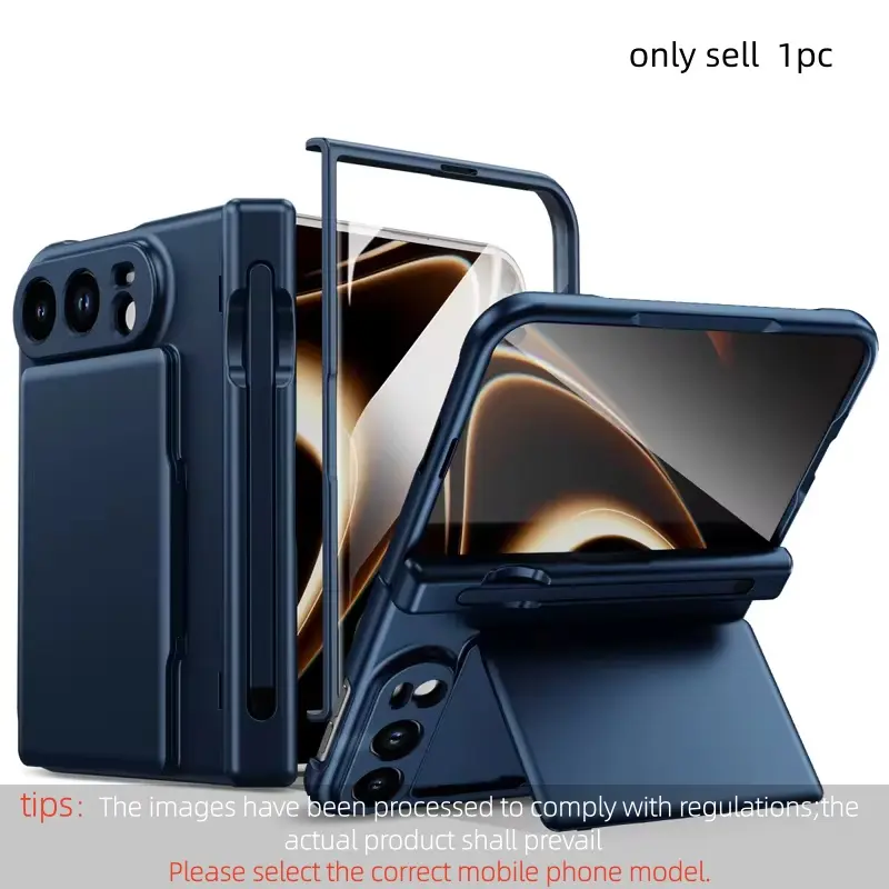 Screen Glass Film S Pen Phone Case for IPhone Duo Flip Wallet Card Slot Stand Hinge Full-Protection Shockproof Cover