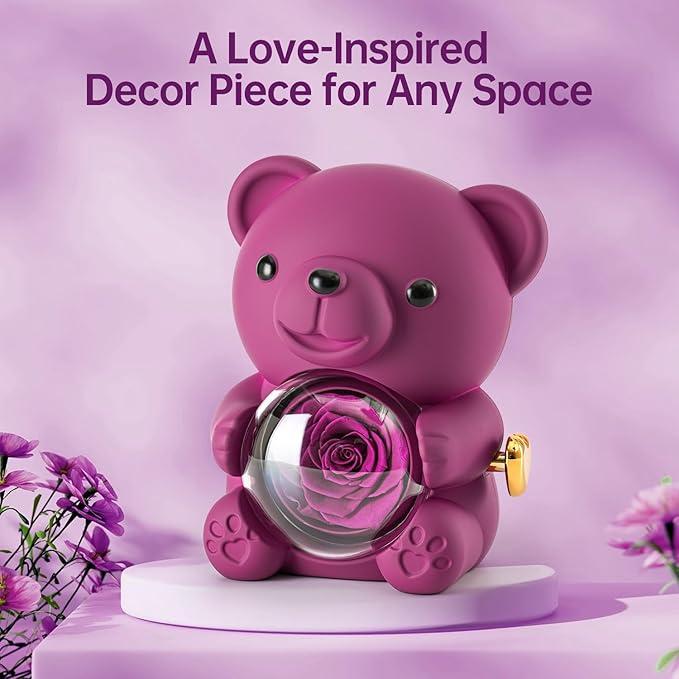 Valentine's Gift - Cute Rose Bear, Flowers & Rhinestones, Ideal for Mom's Birthday, Wife's Anniversary, Expressing Love & Eternal Roses Valentine's Gift - Cute Rose Bear, Flowers & Rhinestones, Ideal for Mom's Birthday, Wife's Anniversary, Expressing Love & Eternal Roses