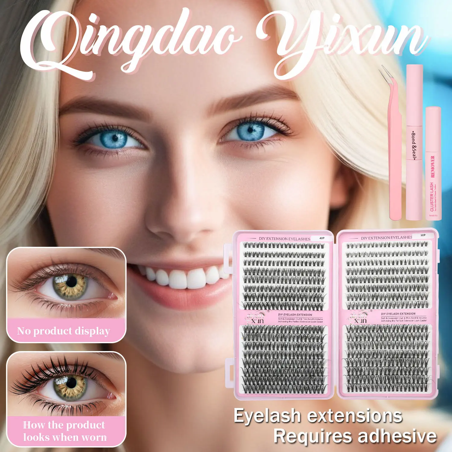 DIY Cluster Eyelash Book - Natural daily lashes, light and seamless fullness, perfect for a subtle makeup look