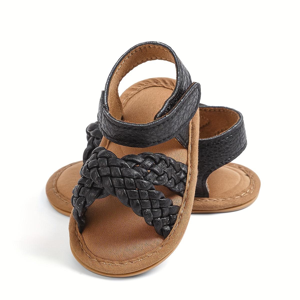 Casual Solid Color Open Toe Sandals Baby Girls, Breathable Lightweight Walking Shoes