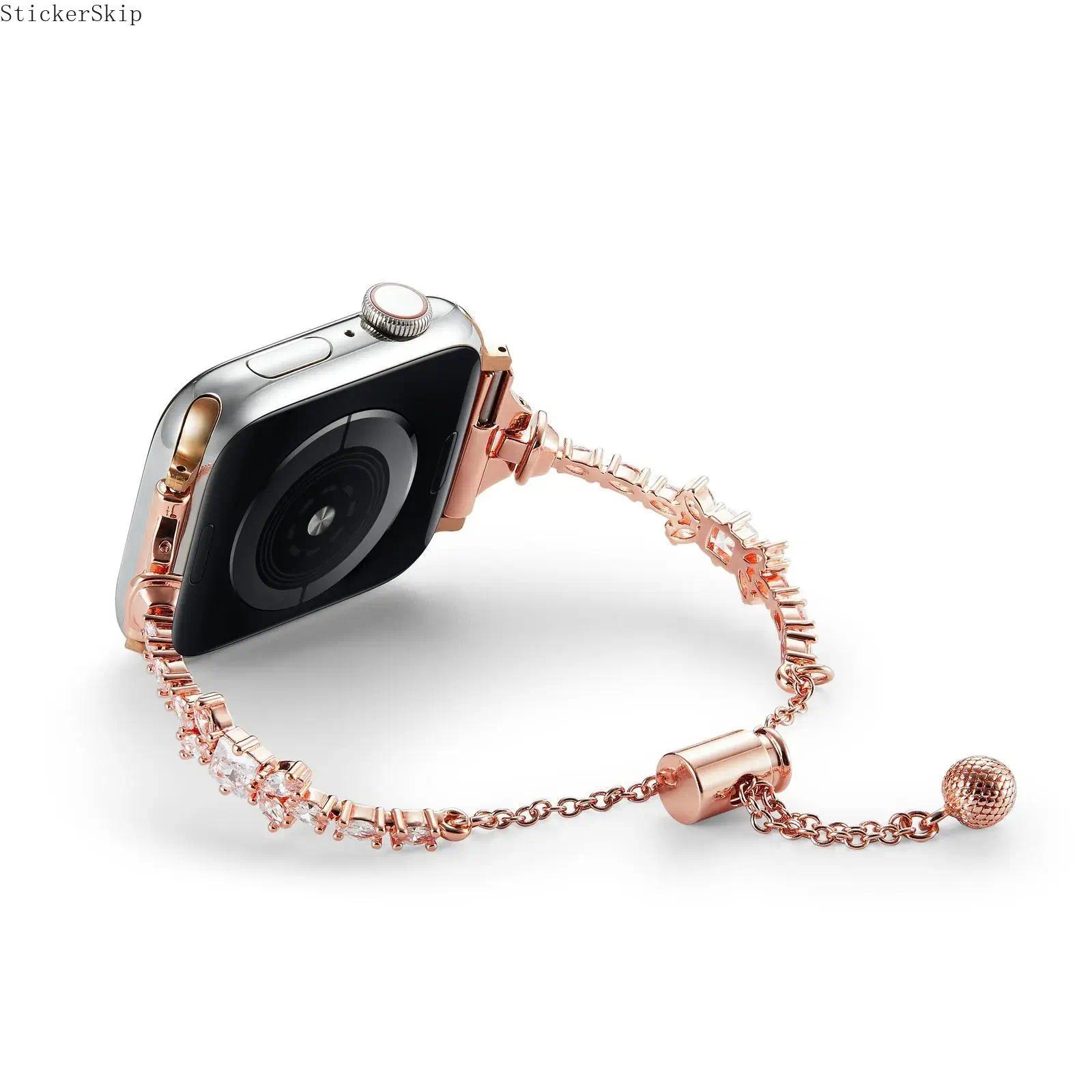 2026 Rhinestone Apple Watch Band – Sparkly Fashion Bracelet Strap for Women, Stylish Jewelry Style Replacement Watch Band Fits 38–49mm (All Series & Ultra), Elegant Dressy Smart Watch Accessory