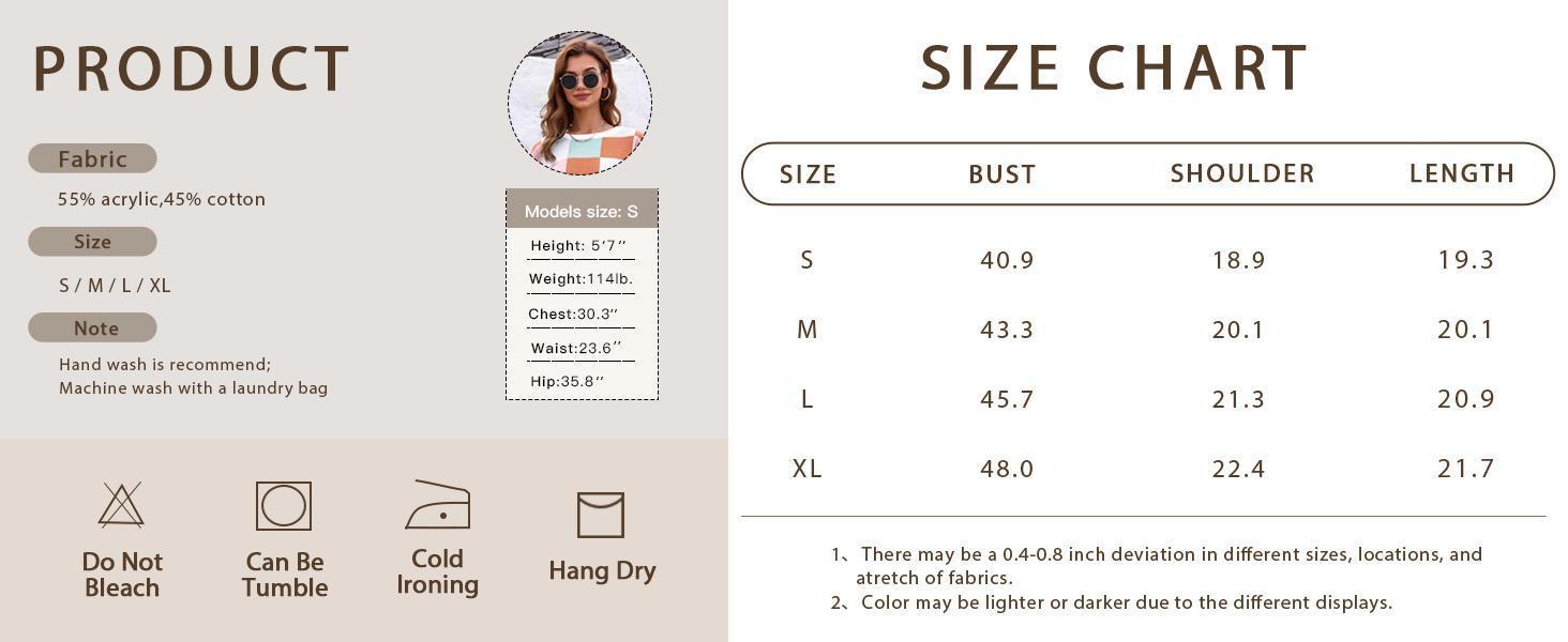 Imily Bela Womens Cap Sleeve Crop Tops Summer Color Block Going Out Crew Neck Knit Trendy Casual Sweater in Brown & Beige