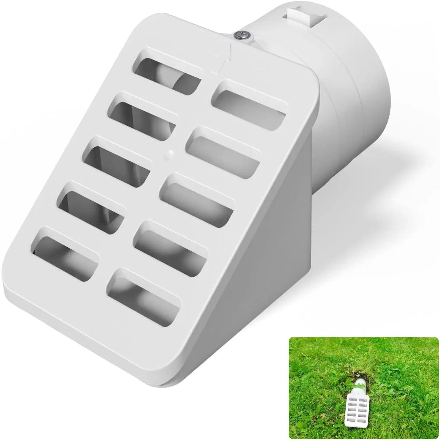 Outdoor Drain Cover for 4" Corrugated Pipe, Angled  Drain Emitter | 4"   Drain Cover, Yard Drain Emitter for Sump Pump, Fits 4" SCH 40, 4" SDR 35 and 4" Corrugated Pipe