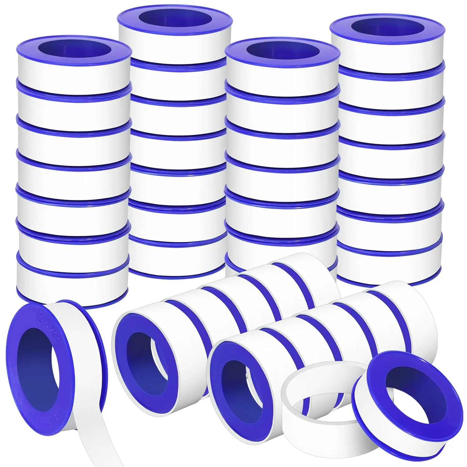 24 Rolls Teflon Tape, 1/2" x 520" PTFE Thread Seal Tape for Pipe |  Leak Prevention - Watertight bonding for shower heads, bathroom faucets, and sink hose connections