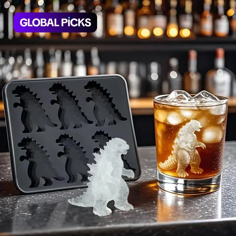 Reusable Silicone Ice Cube Mold Set, 6 Counts Shaped Ice Cubes Maker with Lids, Freezer-Safe Durable Easy-Release Ice Cube Trays, Bourbon Ice Cube Molds, Drink Accessories, Perfect for Whiskey Cocktails #GLOBAL PICKS