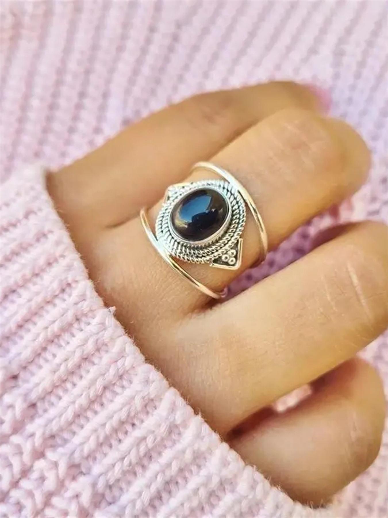 S925 Sterling Silver Vintage, Fashion Accessories for Women & Girls, Trendy All-match & Exquisite Jewelry Elegant Ring for Birthday Gift Wedding Ring