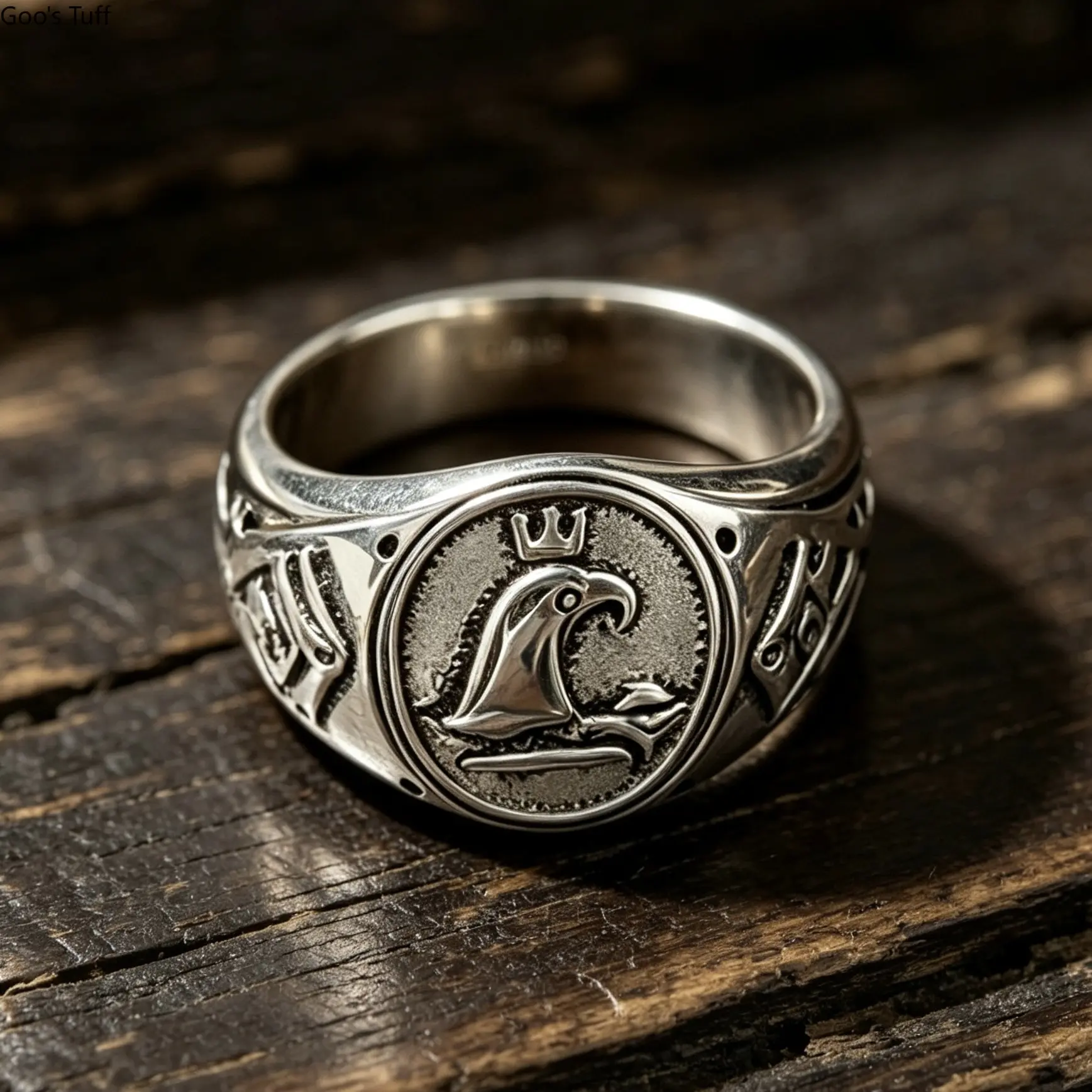 Men's Punk-Style Ring, Creative Eagle-Carved Design, Fashion Statement Finger Costume Jewelry