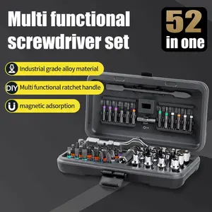 Upgrade 52-In-1 Professional Ratchet Screwdriver Set, Magnetic Bits, Multi-Functional Repair Tool, Portable DIY Home & Digital Repair Kit